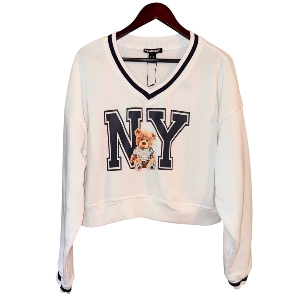 Charlotte Russe Women's White Sweatshirt Size XL
